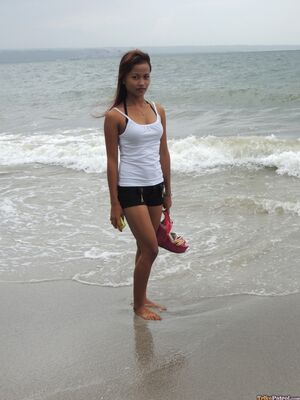 Trike Patrol - Ebony Filipina Mikaella reveals her slender naked body and gets jizzed