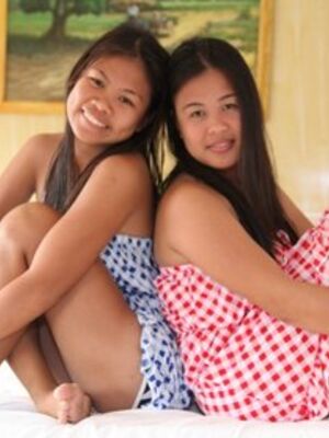 Trike Patrol - Filipina girls takes off summer dresses and underwear to stand naked together