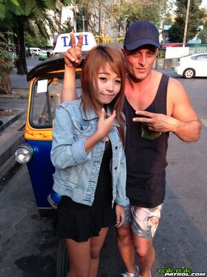 Tuk Tuk Patrol - Young Thai doll with braces Brownie shows her innocent body for cash