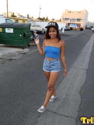 Trike Patrol - Asian teen Loni sports a pearl necklace after flashing in public and POV sex