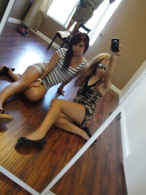 Teen BFF - Lesbians with firm asses Madelyn Monroe and Chole Starr take mirror selfies