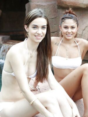 Teen BFF - Outdoor posing at the pool features hot teens Tali Dova and Ariana marie
