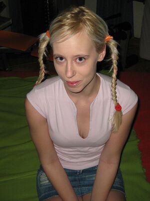 Young Libertines - Young blonde sports braided pigtails while having sex with her bolyfriend