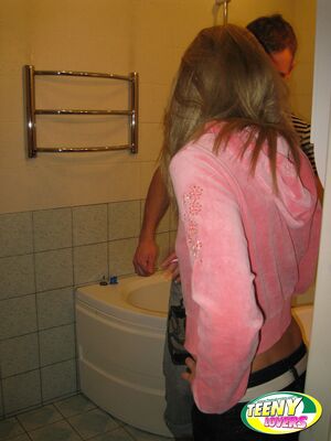 18 Videoz - Amateur teen with small tits Lukava gets her twat filled in the bathroom