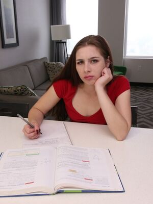 Dirty Flix - Brunette teen student Jade Wilde sucks a BBC and gets fucked while studying