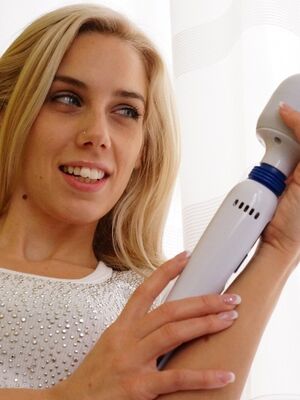 Quest for Orgasm - Horny blonde Nesty gathers her vibrator & toys for afternoon of masturbating